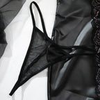 Patent Faux‑Leather Bodycon Mini Lingerie Dress