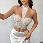 Elegant Floral Lace Corset Top