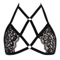 Floral Lace Crisscross Strap Hollow Bralette