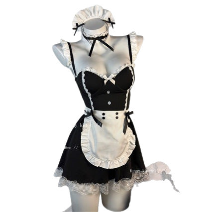 Sexy Cute Maid Costume Lingerie Set with Underwire and Push-Up Fit