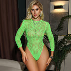 Sexy Lingerie Bikini Bodysuit Long Sleeve Mesh Dress