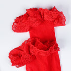 Floral Lace Garter Mini Skirt Lingerie Set