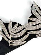 Leaf-Shaped Rhinestone Embellished Push-Up Bra