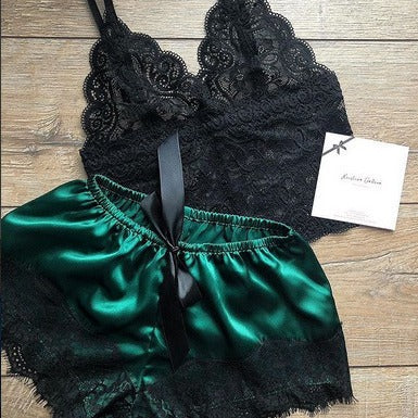 New Lace Lingerie Pajama Set, 2-Piece