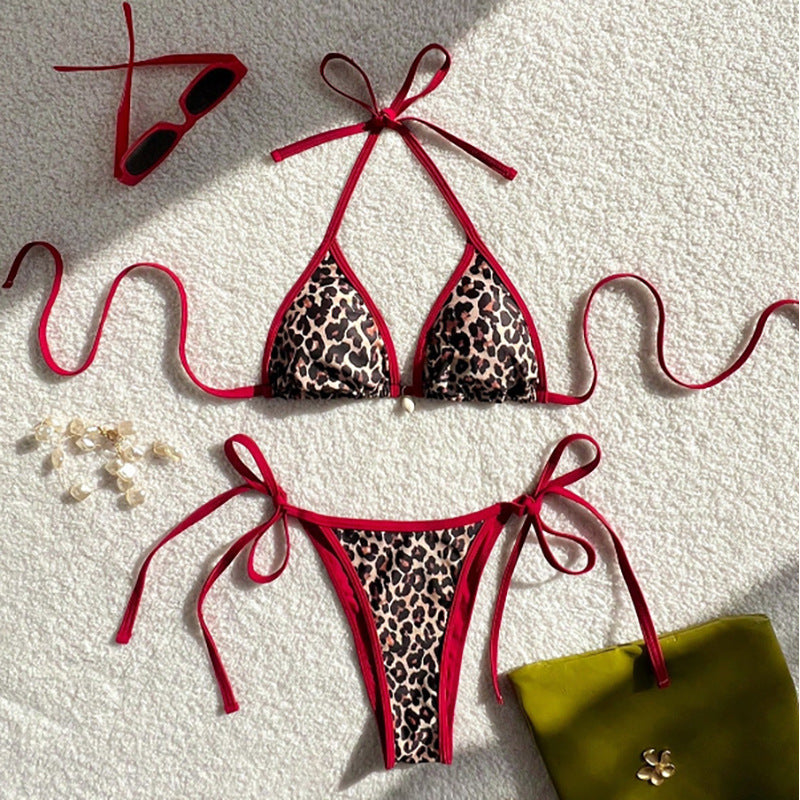Sexy leopard-print bikini set
