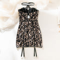 Seductive Leopard Print Bustier Chemise