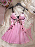Lace‑Trim Satin Chemise Nightie