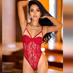 Confidence-Boosting Strappy Lace Lingerie Teddy