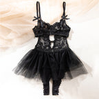 Lace Babydoll Teddy Lingerie with Tulle Skirt