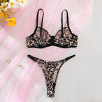 Edgy Cage Design Sheer Lingerie Set