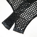 Fishnet Mesh Cross‑Back Criss‑Cross Bodysuit