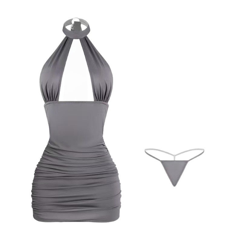 Seductive Reversible Halter Neck Bodycon Hip-Hugging Dress Set