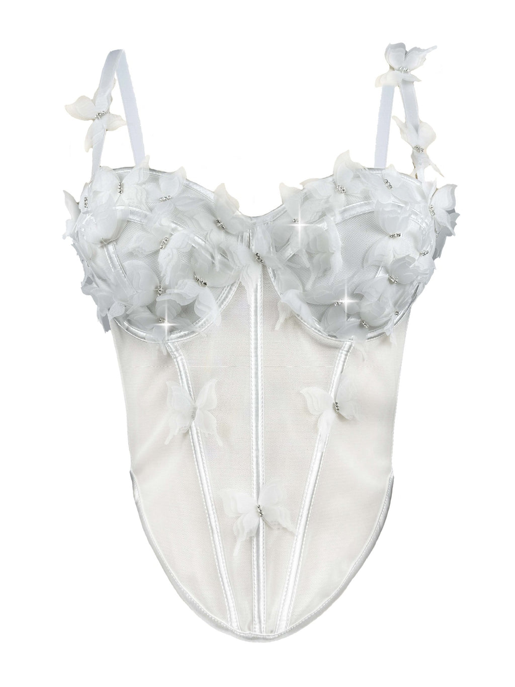 Butterfly Appliqué Corset Lingerie Top