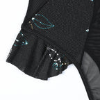 Mesh Criss‑Cross Ruffled Bodysuit