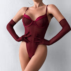 Minimalist Deep V Open Back Slim See-Through Nightwear