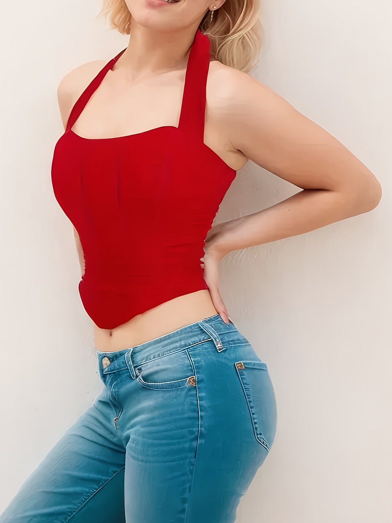 Halter Neck Push-Up Shapewear Corset Top with Boning And Lace-Up Detail