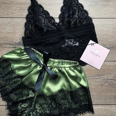 New Lace Lingerie Pajama Set, 2-Piece