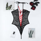 Floral Lace Halter‑Neck Teddy