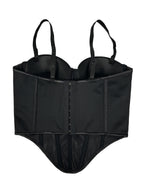Rhinestone-Embellished Corset Bustier with Satin Finish
