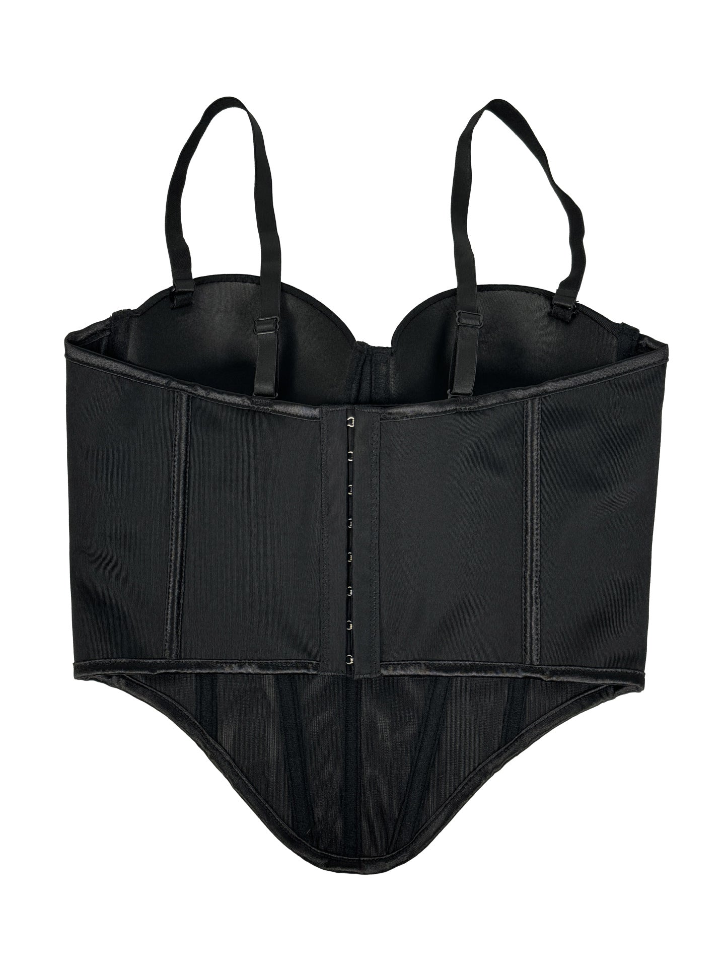 Rhinestone-Embellished Corset Bustier with Satin Finish