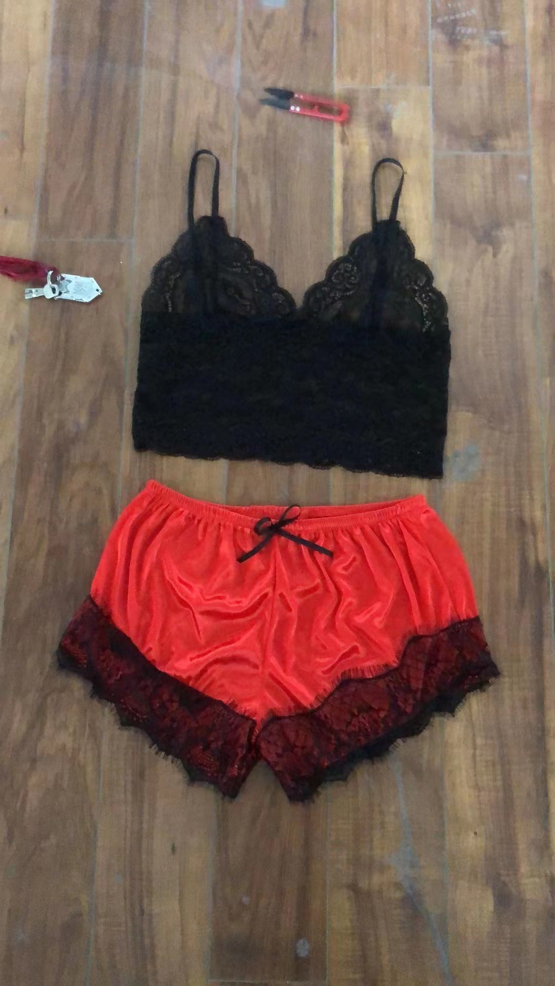 New Lace Lingerie Pajama Set, 2-Piece