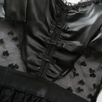 Cut‑Out Open‑Back Lace Garter Chemise