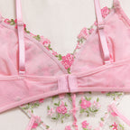 Floral‑Embroidery Mesh Babydoll