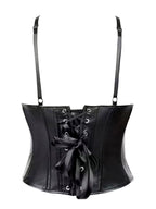 Open Cup Leather Lingerie Corset with Adjustable Straps