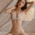 Sexy Lace Lingerie Set with Pearl Detail