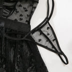 Cut‑Out Open‑Back Lace Garter Chemise
