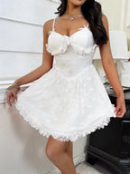 Sweetheart Neck Heart‑Pattern Flared Chemise Nightgown