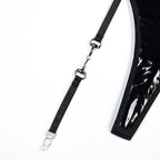 Seductive Patent Leather Corset-Style Garter Lingerie