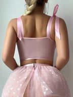 Seductive Sweetheart Lingerie Set with 3D Flowers And Heart Print