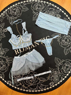 Seductive Sheer Mesh Lingerie Set with Gloves And Garter Straps