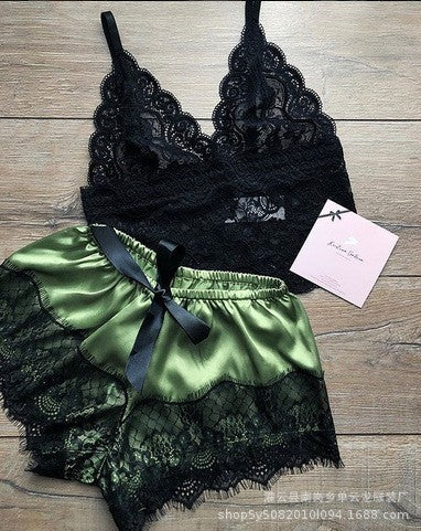 New Lace Lingerie Pajama Set, 2-Piece