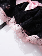 Lace-Up Corset Lingerie Set with Garter Straps