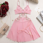 Floral‑Embroidery Mesh Babydoll