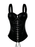 Seductive Gothic-Style Corset Bustier with Adjustable Shoulder Straps