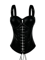 Seductive Gothic-Style Corset Bustier with Adjustable Shoulder Straps