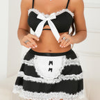 French Maid Lingerie Set with Pom Pom Tail