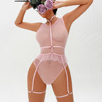 Seductive Pink Sheer Mesh Teddy
