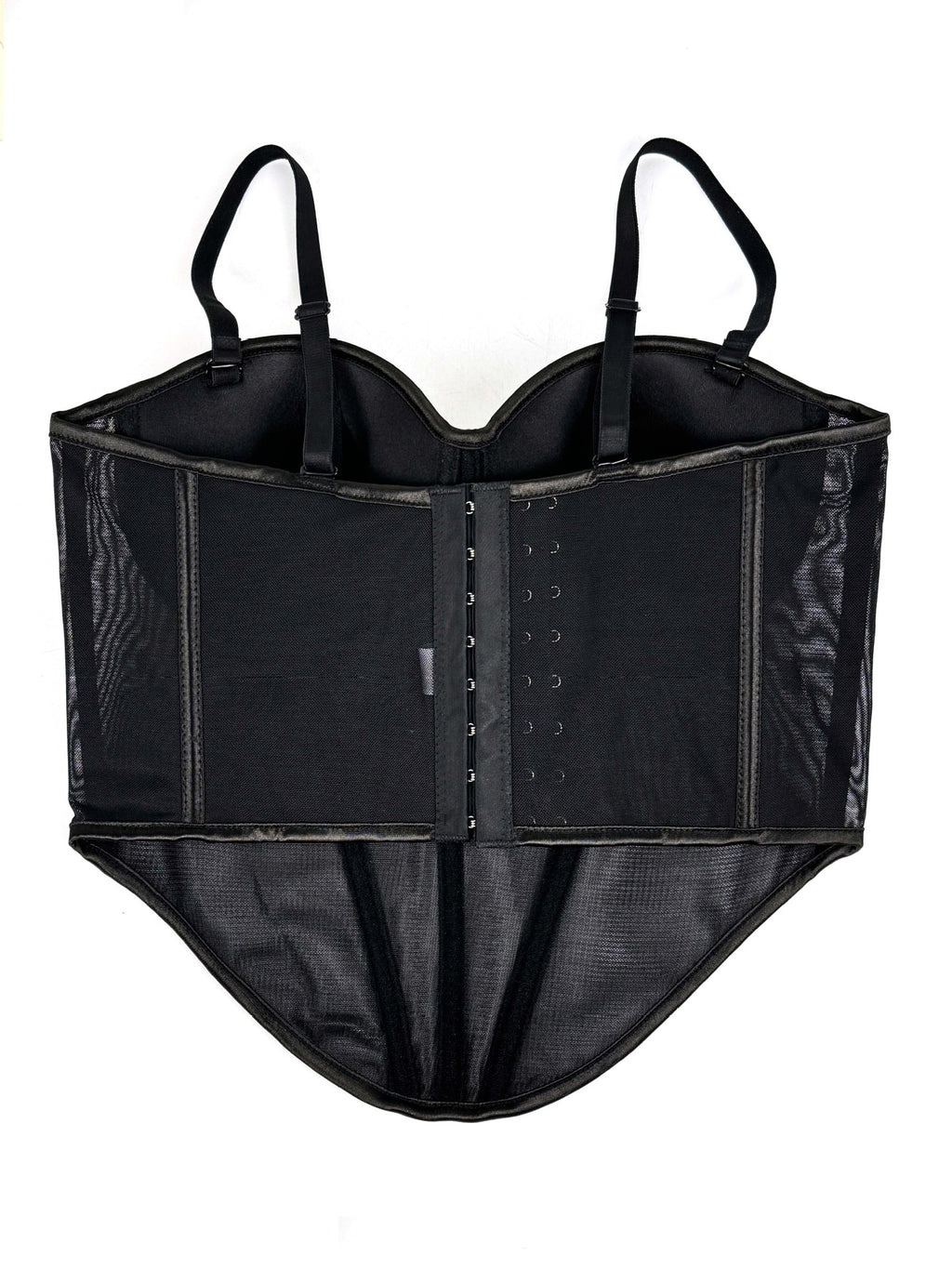 Rhinestone-Trimmed Sheer Corset Bustier