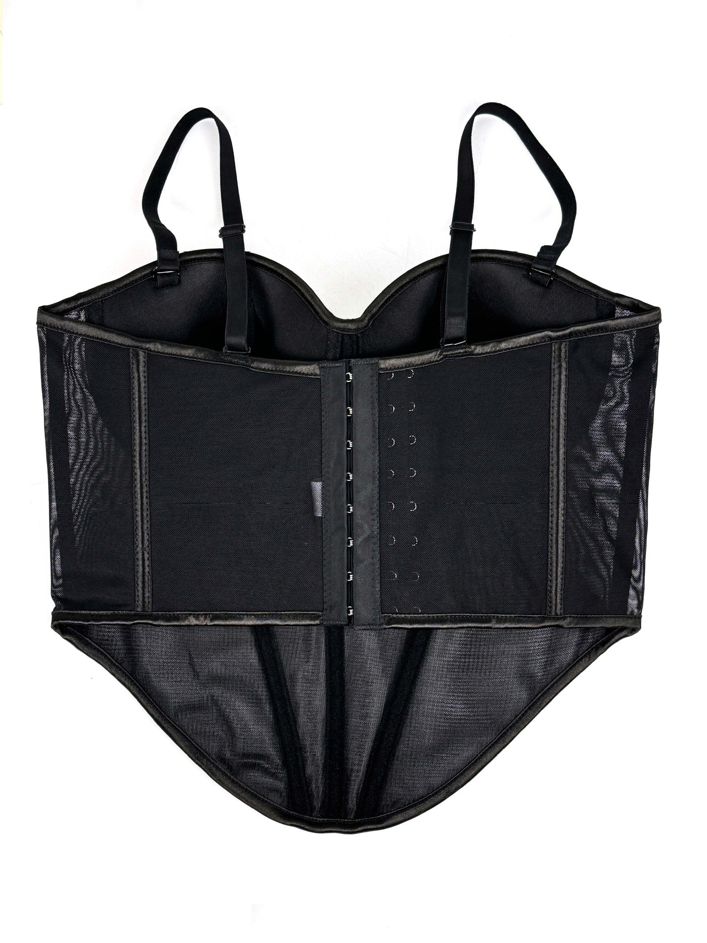 Rhinestone-Trimmed Sheer Corset Bustier