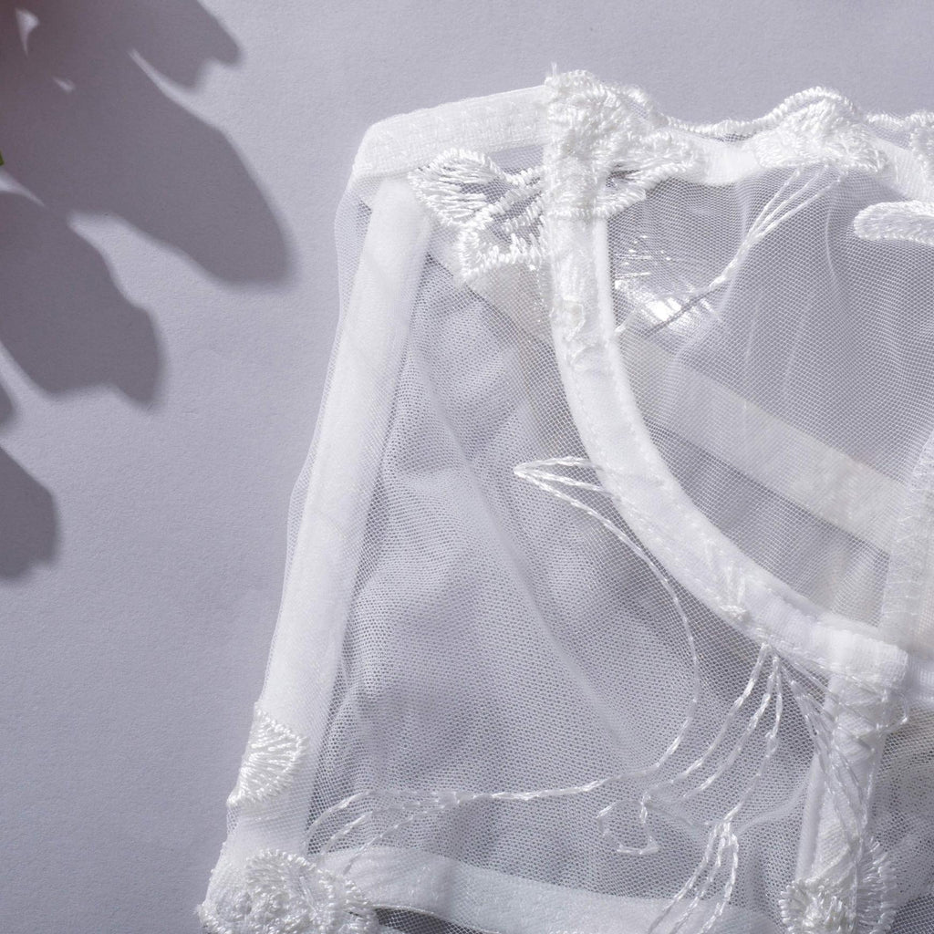 Romantic White Floral Lace Lingerie Set