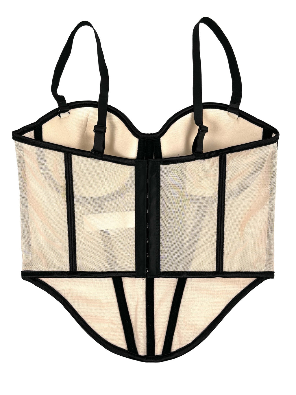 Rhinestone-Trimmed Sheer Corset Bustier
