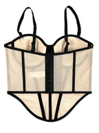 Rhinestone-Trimmed Sheer Corset Bustier