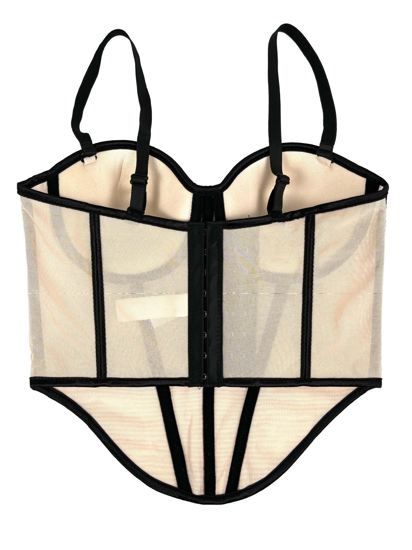 Rhinestone-Trimmed Sheer Corset Bustier