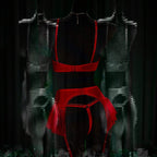 Ruffled Mesh Bra And High-Waisted Garter Skirt Lingerie Set