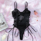 Daisy Embroidered Sheer Mesh Teddy Lingerie