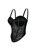Seductive Sheer Lace Corset Top with Structured Underwire Cups